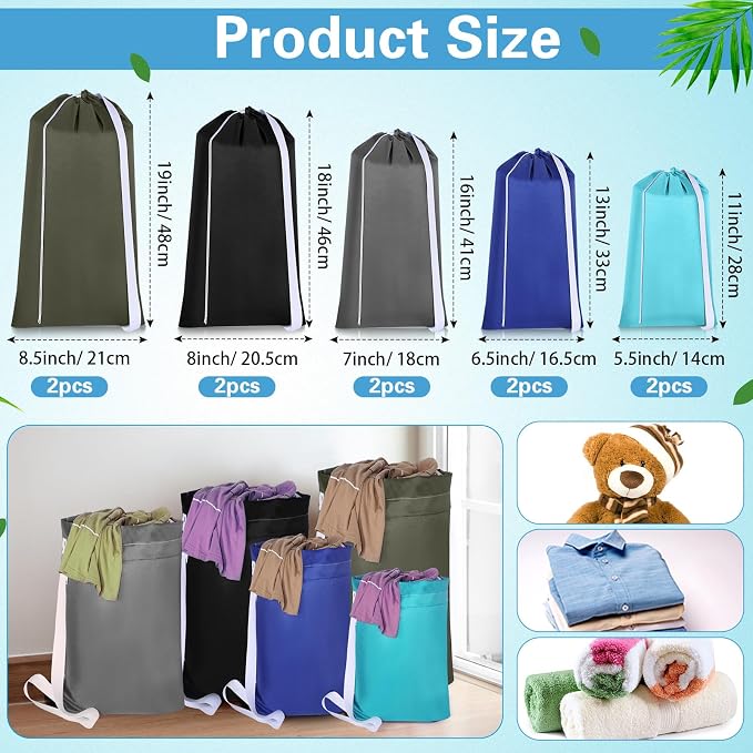 10 Pcs Nylon Extra Large Laundry Bag - Image 2