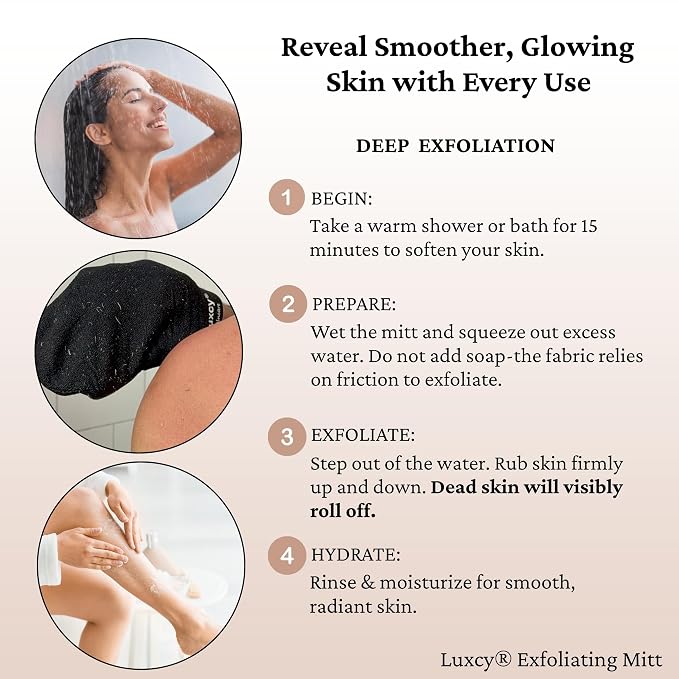 Premium Korean Exfoliating Mitt & Body Scrubber Glove, Viscose Fiber Dead Skin - Image 5