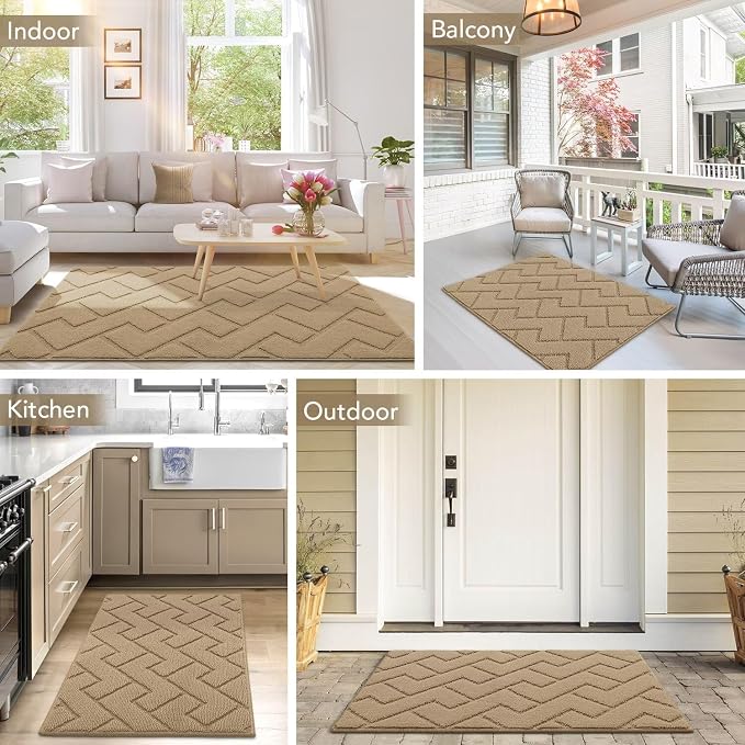 hicorfe Front Door Mat Outside Entrance, Stain and Fade Resistant, Non Slip - Image 2