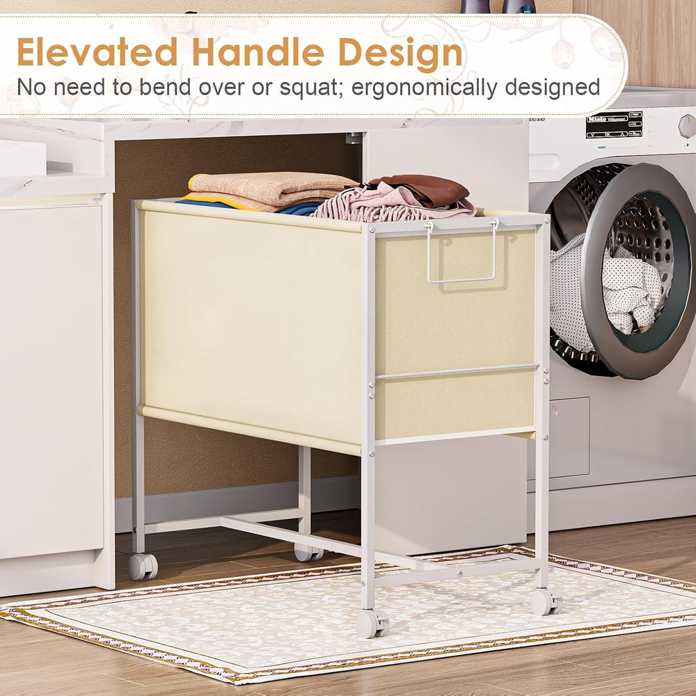 130L Rolling Laundry Basket with Wheels,Large Capacity Laundry Basket Cart