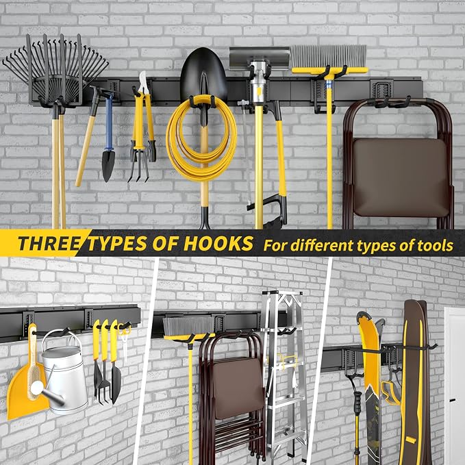 48 Inches Garage Storage, Garage Organization, Wall Mount Garden Tool Organizer - Image 6