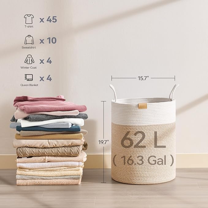 Laundry Hamper 62L, Large Laundry Basket - Image 6