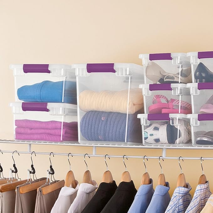 Sterilite 18-Pack ClearView Latch Box, Stackable Storage Organizer Bins - Image 5