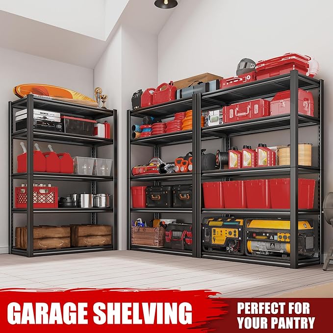 Raybee Storage Shelves 2000LBS Garage Shelving Heavy Duty, 5-Tier Adjustable - Image 7