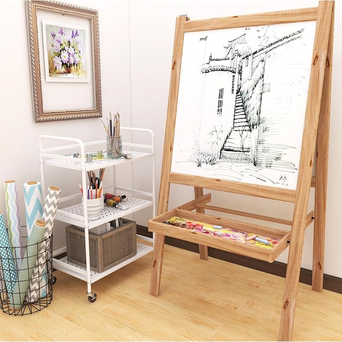 HDANI 3 Tier Rolling Cart, Heavy Duty Multifunctional Metal Frame-Supports 22 - Image 4