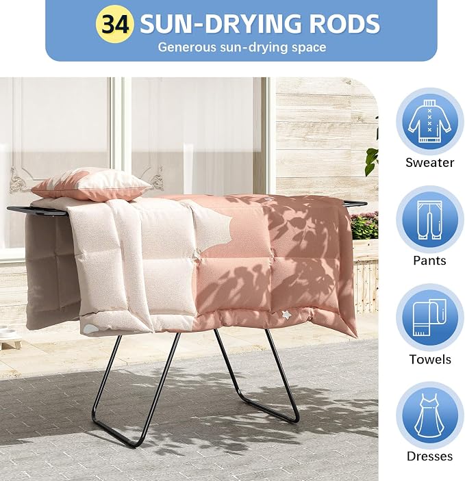 KINGBOARD Clothes Drying Rack Foldable, Drying Rack Clothing - Image 3