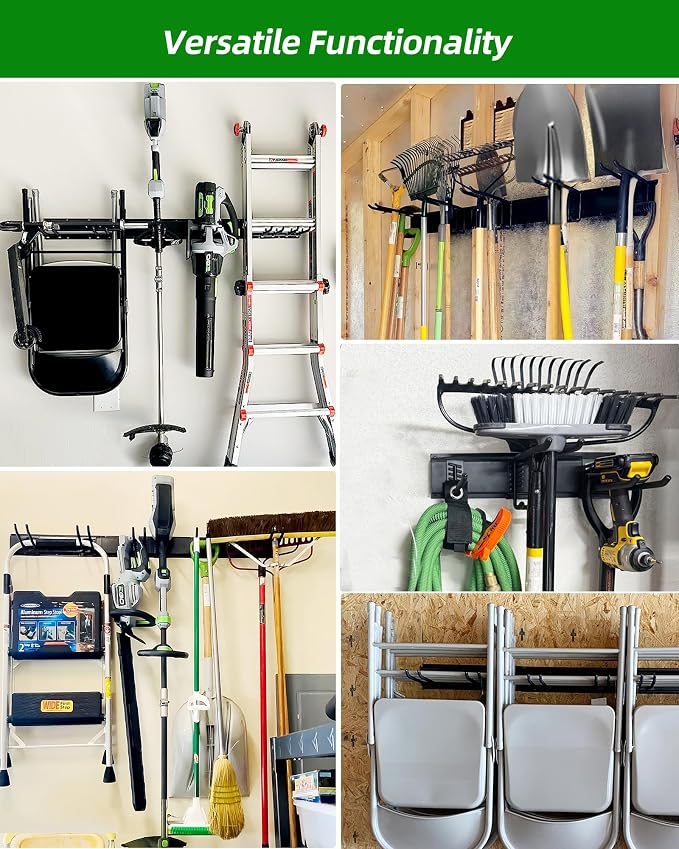 64 inches Garage Tool Organizer Wall Mount, Heavy Duty Garden Tool Organizer - Image 8