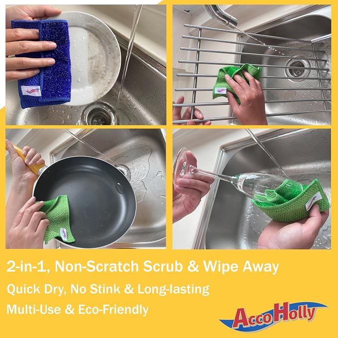24 Pack Microfiber Scrub Dish Cleaning Cloth, Non-Scratch, Reusable & Durable - Image 4