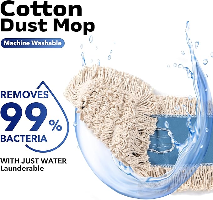 Matthew Cleaning 24'' Industrial Strength Cotton Dust Mop Refill Washable - Image 2