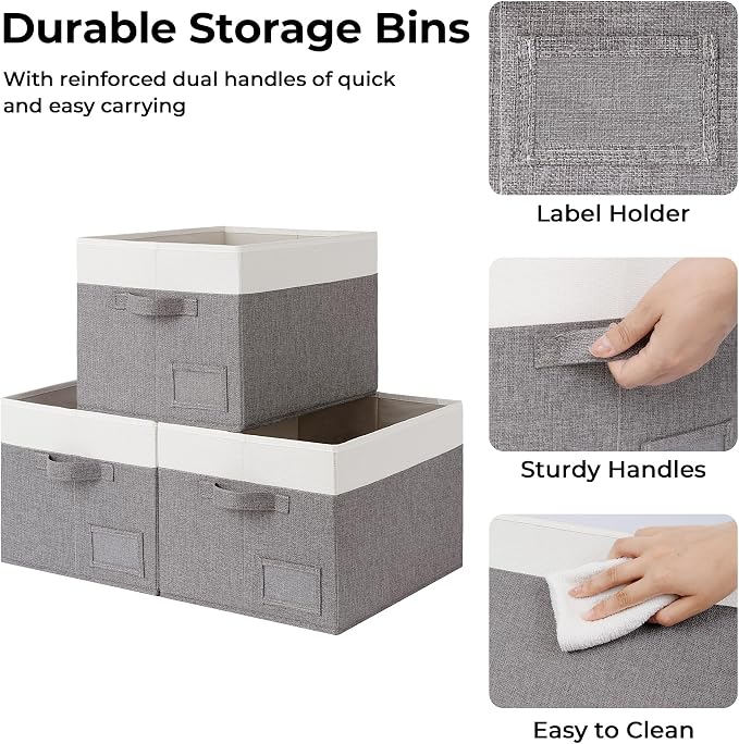 GRANNY SAYS Storage Baskets for Shelves, Fabric Storage Bins for Clothes - Image 7