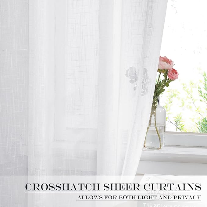 NICETOWN White Sheer Curtains for French Front Door, Short Curtains for Small - Image 6