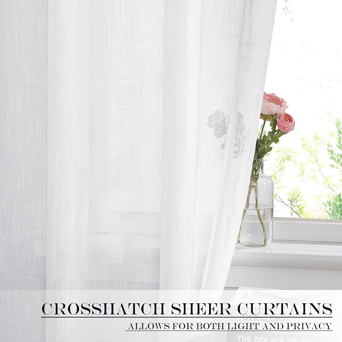 NICETOWN Sidelight Sheer Door Window Curtains - Image 4