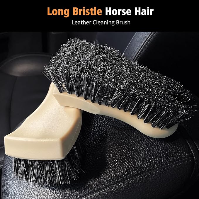 YeewayVeh 7PCS Car Interior Detailing Kit, Horse Hair Car Leather Brush - Image 5