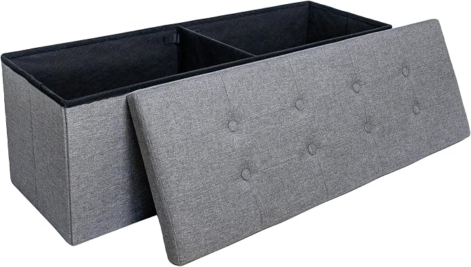 GLAXYFUR 43.3 inches Folding Storage Ottoman Bench Storage Chest Footrest by GLAXYFUR