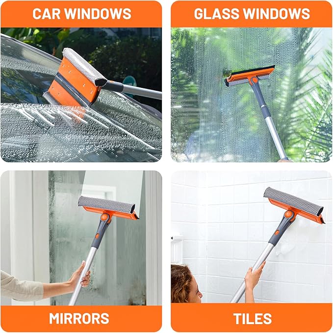 eazer Professional Window Squeegee, 2-in-1 Rotatable Squeegee - Image 6