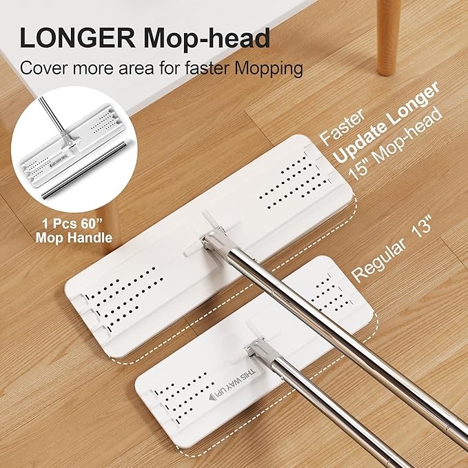 JOYMOOP Mop and Bucket with Wringer Set, Flat Squeeze Mop with Bucket, Dust Mop - Image 5