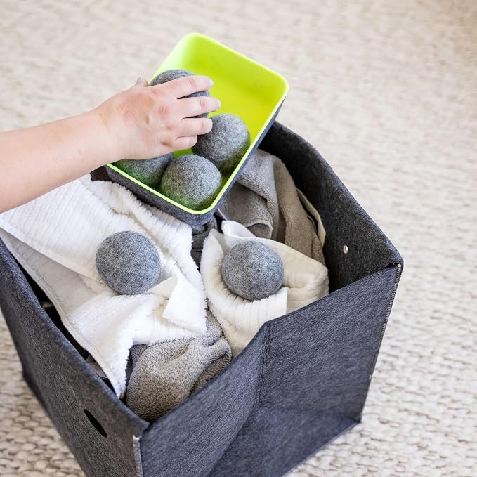 Three by Three Seattle Felt·Like·it!™ Wool Dryer Balls + Storage Bin: Reduce - Image 3