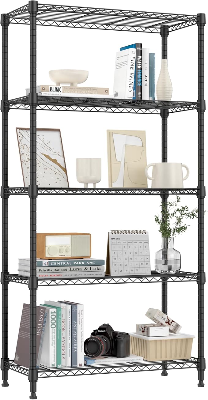 1250 lbs 5 Tier Shelf Metal Storage Shelves Shelving Wire Rack Heavy Duty by MEIGAOPLASTICANDMETALHKCOLIMITED