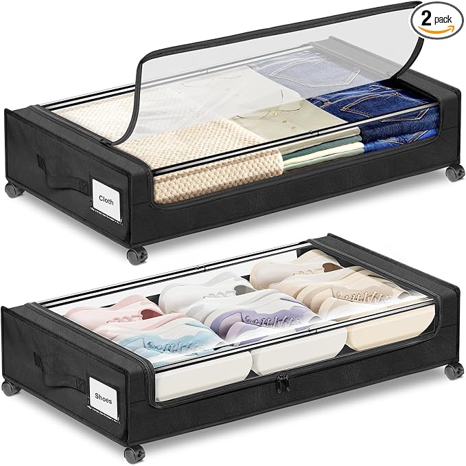 Under Bed Storage with Wheels 2-Pack，Under Bed Storage Containers XXL，Underbed by Unknown