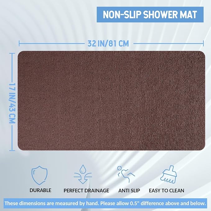 Non-Slip Bathtub Mat, Anti Slip Shower Mat, Fast Drying Bathtub Mats, Foot - Image 2