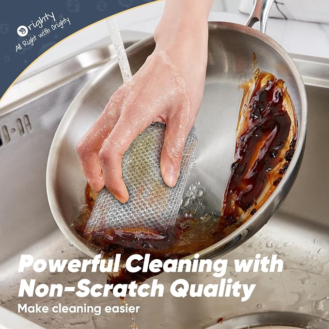 Orighty Multipurpose Wire Dishwashing Rag 12 Pcs, Upgraded Double-Layer - Image 4