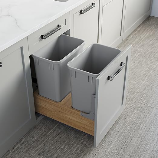 Dowell B18/B21 Wood Base Wastebasket Pullout by DowellKitchenBath