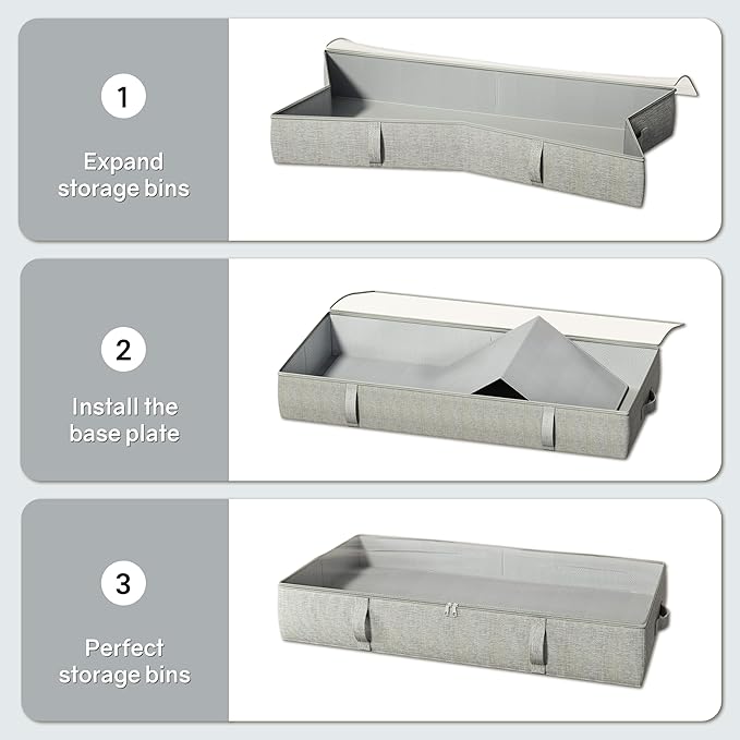 2-Pack Under Bed Storage Containers, 6 Inches Tall Underbed Clothes Storage - Image 8
