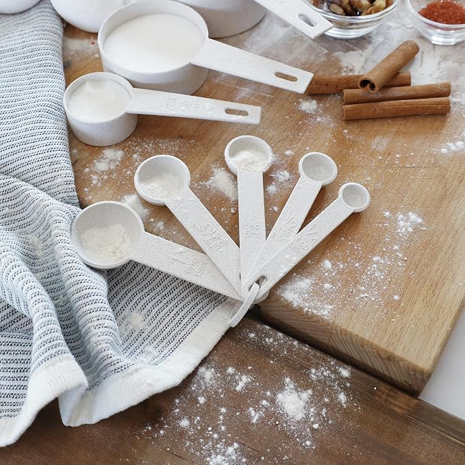 Beille 14pc Wheat Straw Kitchen Utensil Set Peeler Cutter Grater Spoons and Cups - Image 5