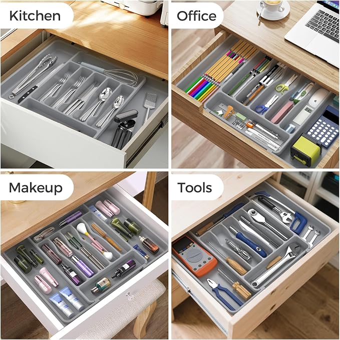 Extra Large Expandable Silverware Organizer, BPA-Free Food-Safe Cutlery - Image 8