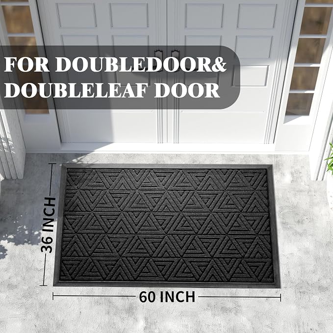 Yimobra Extra Large Door Mat 60x32, All-Weather Waterproof Non-Slip Welcome - Image 2