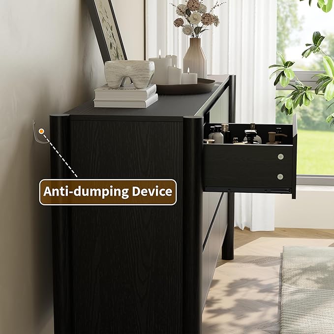 Dresser for Bedroom with 9 Drawers, Wooden TV Stand, Closet Clothes Organizer - Image 7