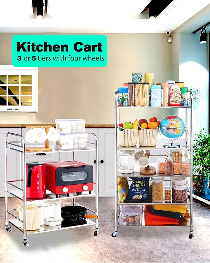 susunnus Stainless Steel Cart - Image 2