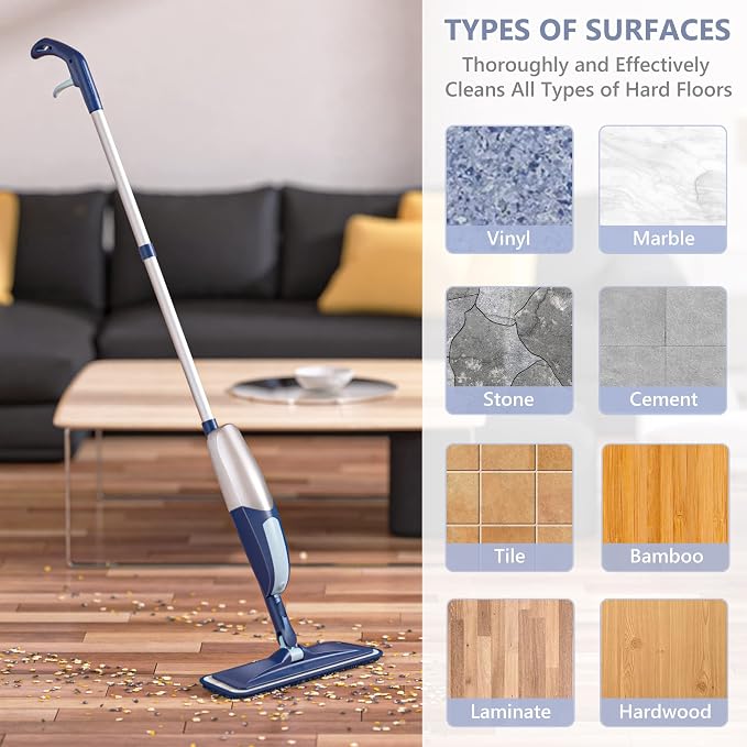 Spray Mops for Floor Cleaning, TRAV-ROUND Microfiber Wood Floor Mop - Image 5