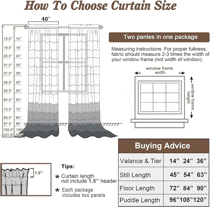 Chyhomenyc White Sheer Curtains 108 Inch Length 2 Panels Set, Extra Long Light - Image 3