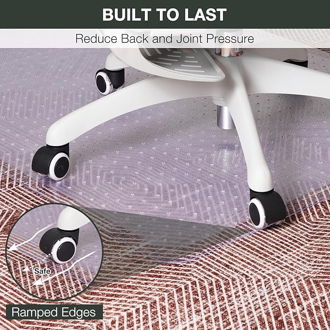 Chair Mat for Carpet, Beveled Edge Vinyl Mat - Image 4