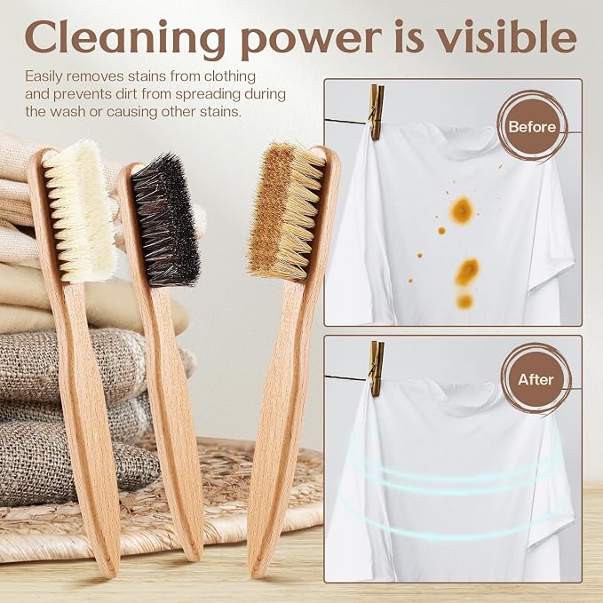 3 Pcs Wood Laundry Stain Brush Stain Remover Brushes - Image 7