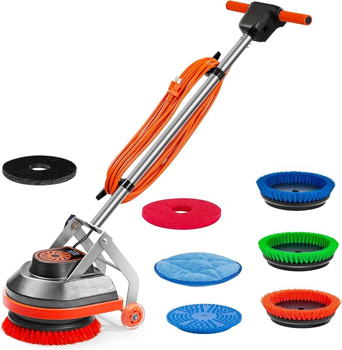 Commercial Floor Scrubber Machine, Heavy Duty Orbital Floor Cleaner, Hardwood by HHQ-Motor