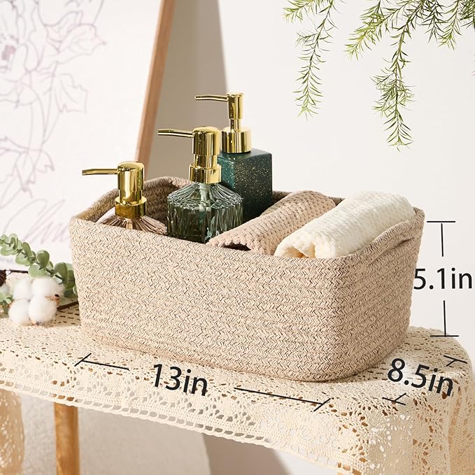 Small Storage Baskets for Organizing | Closet Organizer Bins | Shelf Toy Basket - Image 3