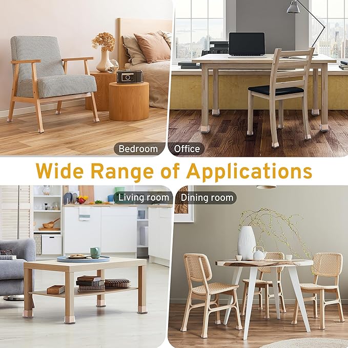 24PCS Square Chair Leg Floor Protectors, Furniture Sliders, Chair Leg Protectors - Image 7