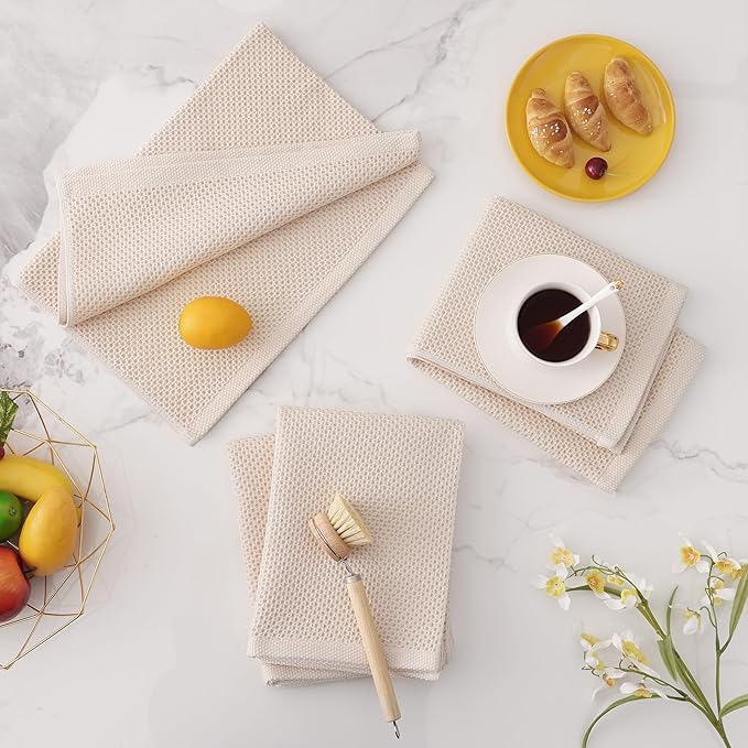 Homaxy 100% Cotton Oversized Waffle Weave Kitchen Dish Towels, Ultra Soft - Image 7