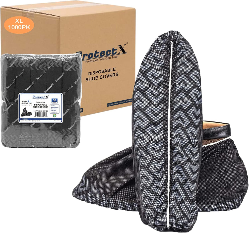 ProtectX Premium Disposable Shoe Covers, Extra Large 1000-pack (500 pairs), S...