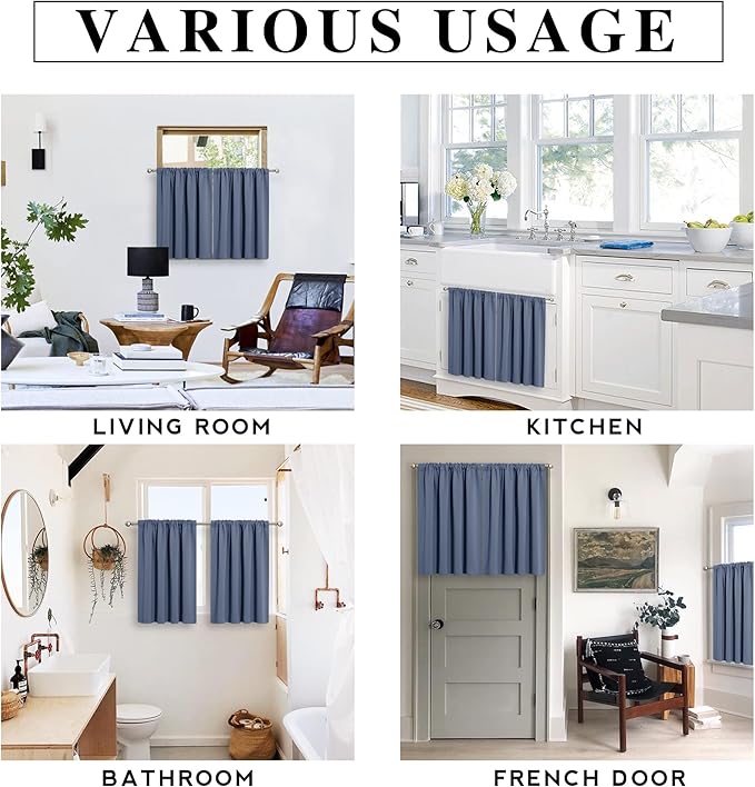 RYB HOME Small Window Curtains Blackout - Image 8