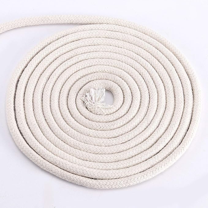 328 Feet 1/4 Inch White Natural Cotton Rope, Cotton Clothesline Rope, - Image 5