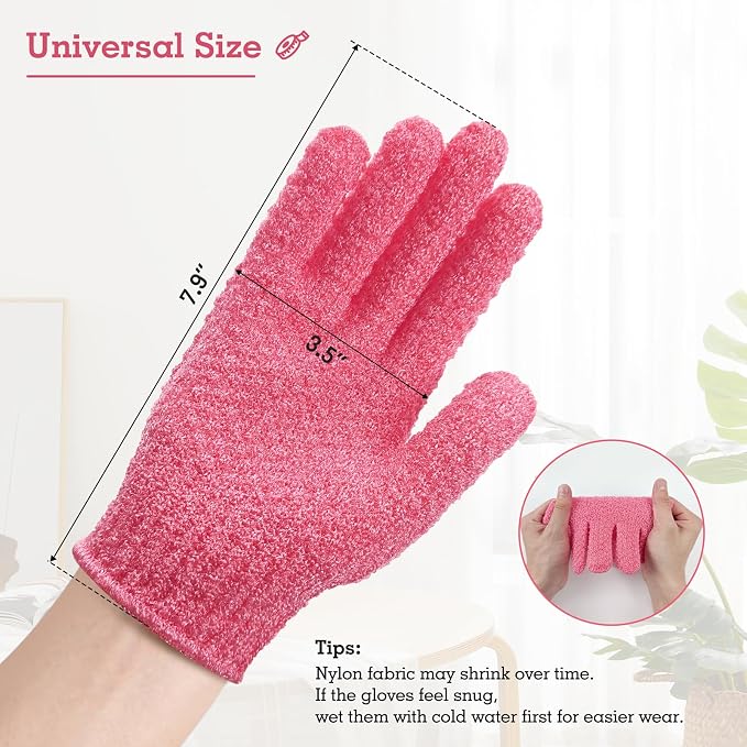 Evridwear Exfoliating Gloves for Shower, 100% Nylon Thick Soft Medium Heavy - Image 6