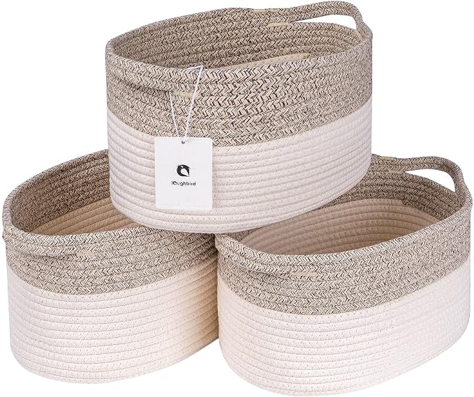 Medium and Large Woven Basket//With Handle, Used by Laughbird