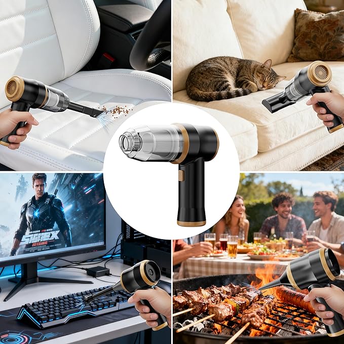 Mini Car Vacuum 15000Pa Portable Cordless Handheld Vacuum Cleaner and Air Duster - Image 4