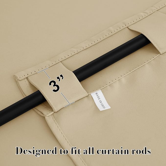 RYB HOME Blackout Curtains 80 inches Long Thermal Insulating Large Window - Image 2