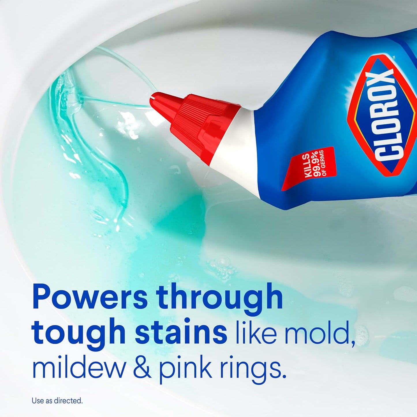 Clorox Toilet Bowl Cleaner Clinging Bleach Gel, Kills 99.9% of Bacteria and Viruses, Ocean Mist, 24 Fl Oz, Pack of 2