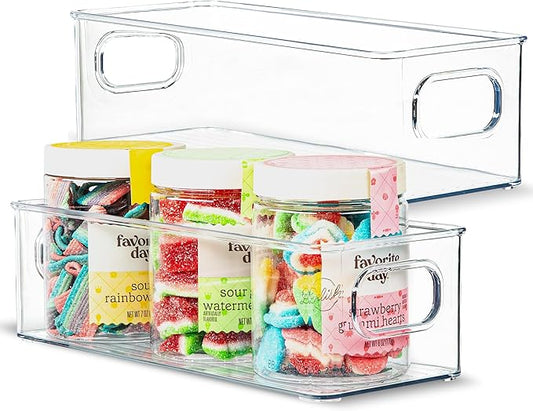 Plastic Food Storage Clear Container 2 Pack Bin by primebox