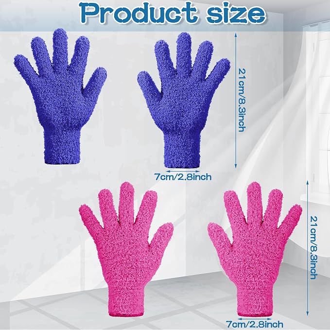 6 Pcs Microfiber Dusting Mitt Gloves Microfiber Washable Dusting Gloves Car - Image 4